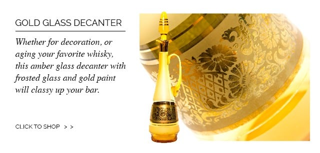 Amber and Gold Glass Decanter