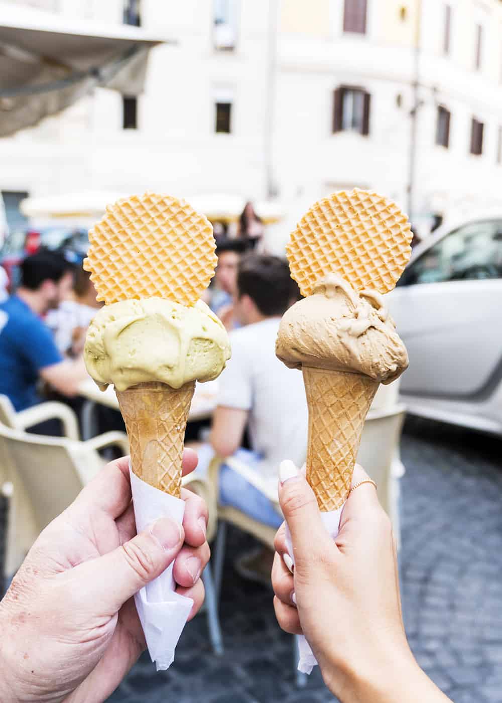 Gelato in Rome, food in Italy