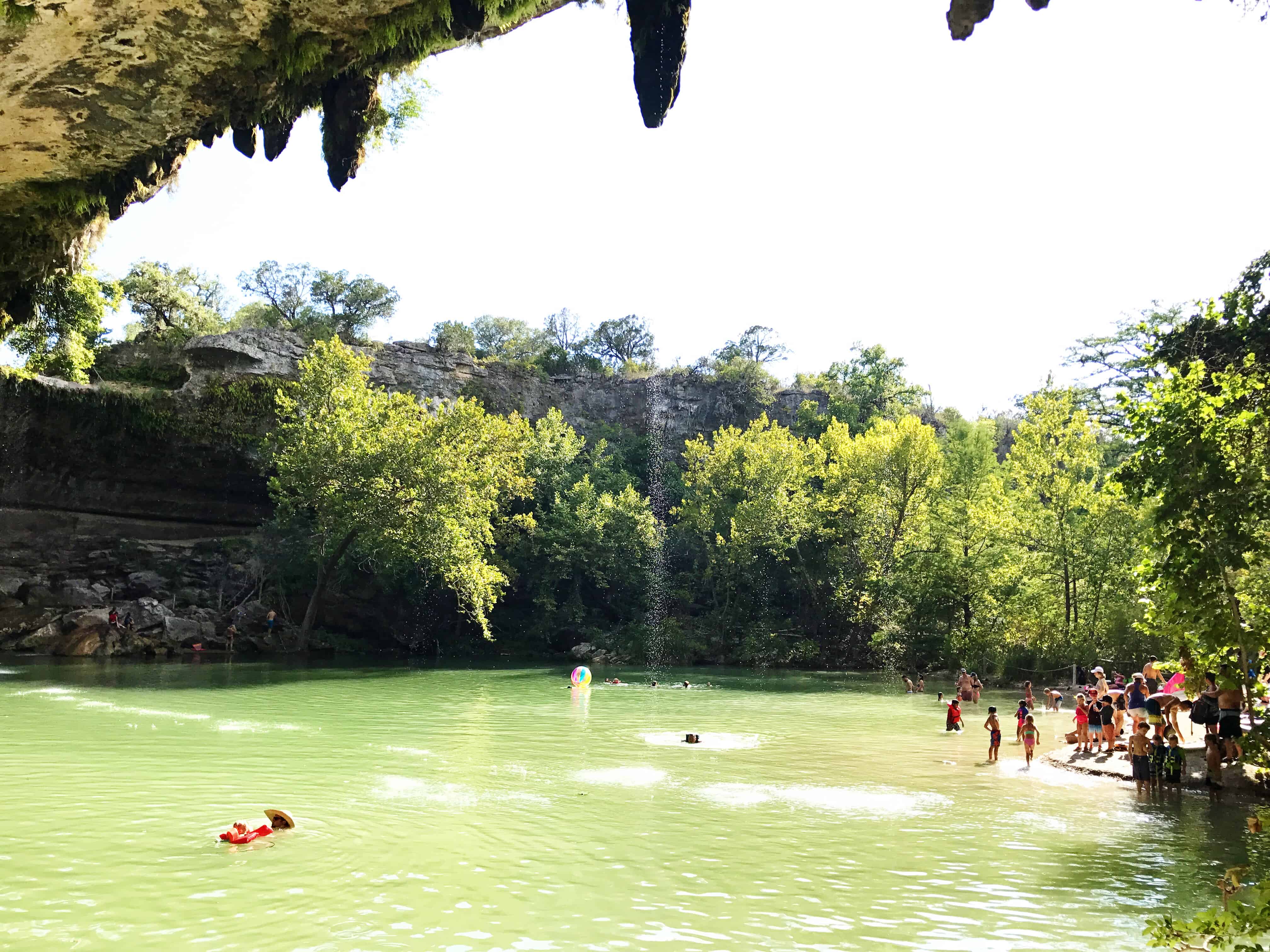 one of the things to do in Austin is to swim at Hamilton Pool
