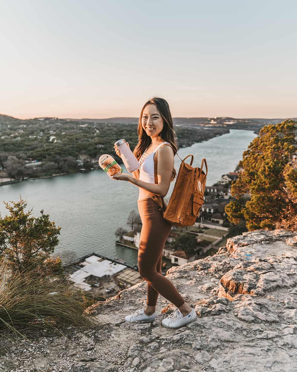 one of the things to do in Austin is to climb Mount Bonnell