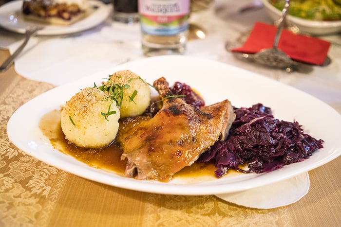 Duck with potato dumplings