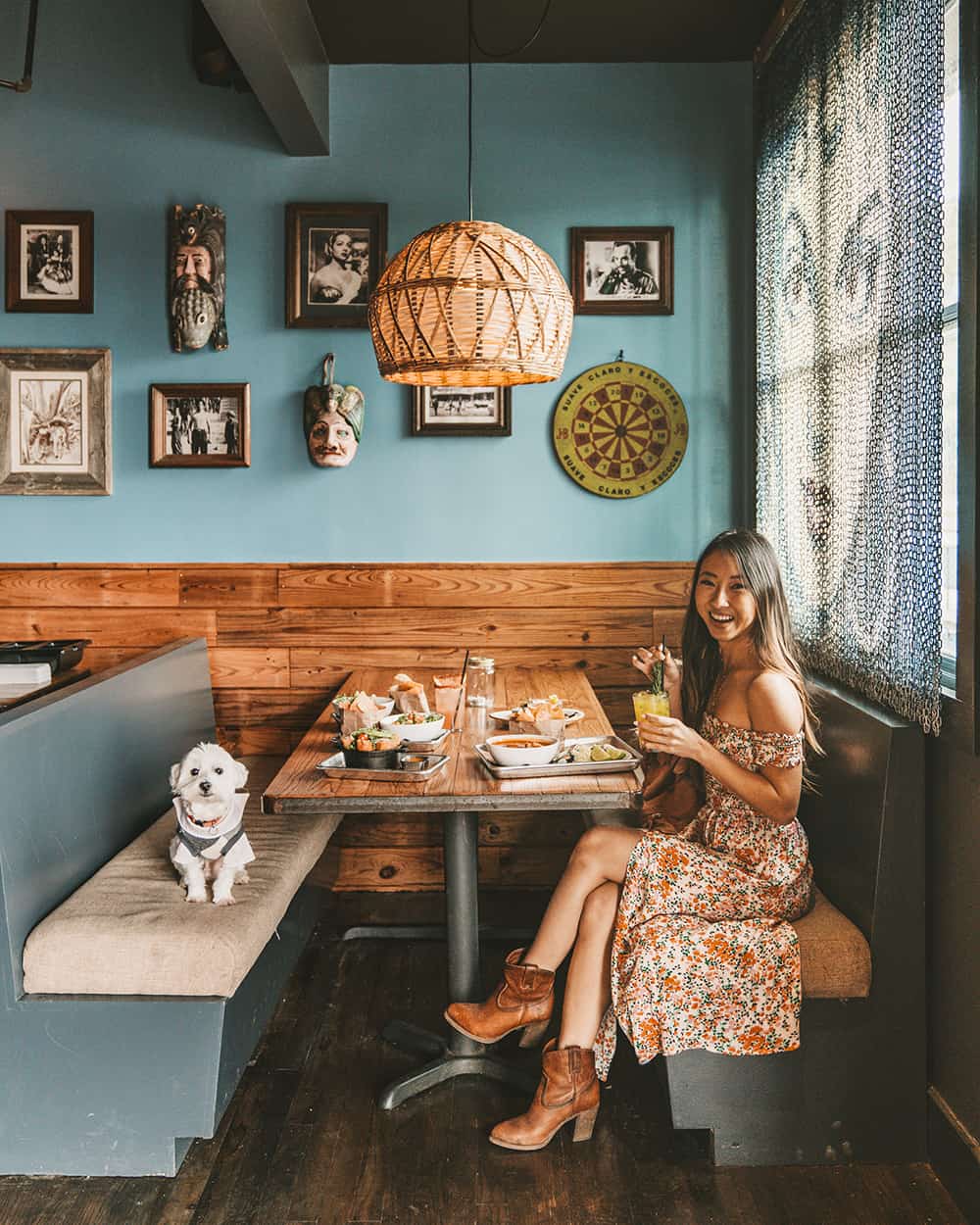 Girl sitting at bar in Austin