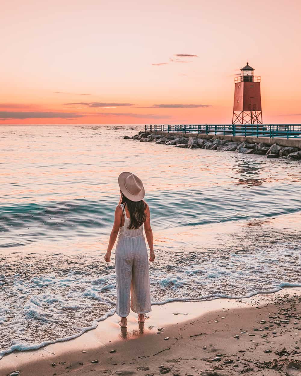Charlevoix South Pier Light Station in Michigan