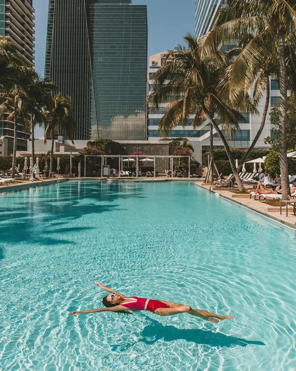 Floating in Four Seasons Miami hotel pool
