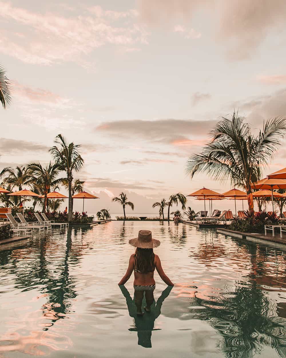 Sunset pool at Four Seasons Nevis