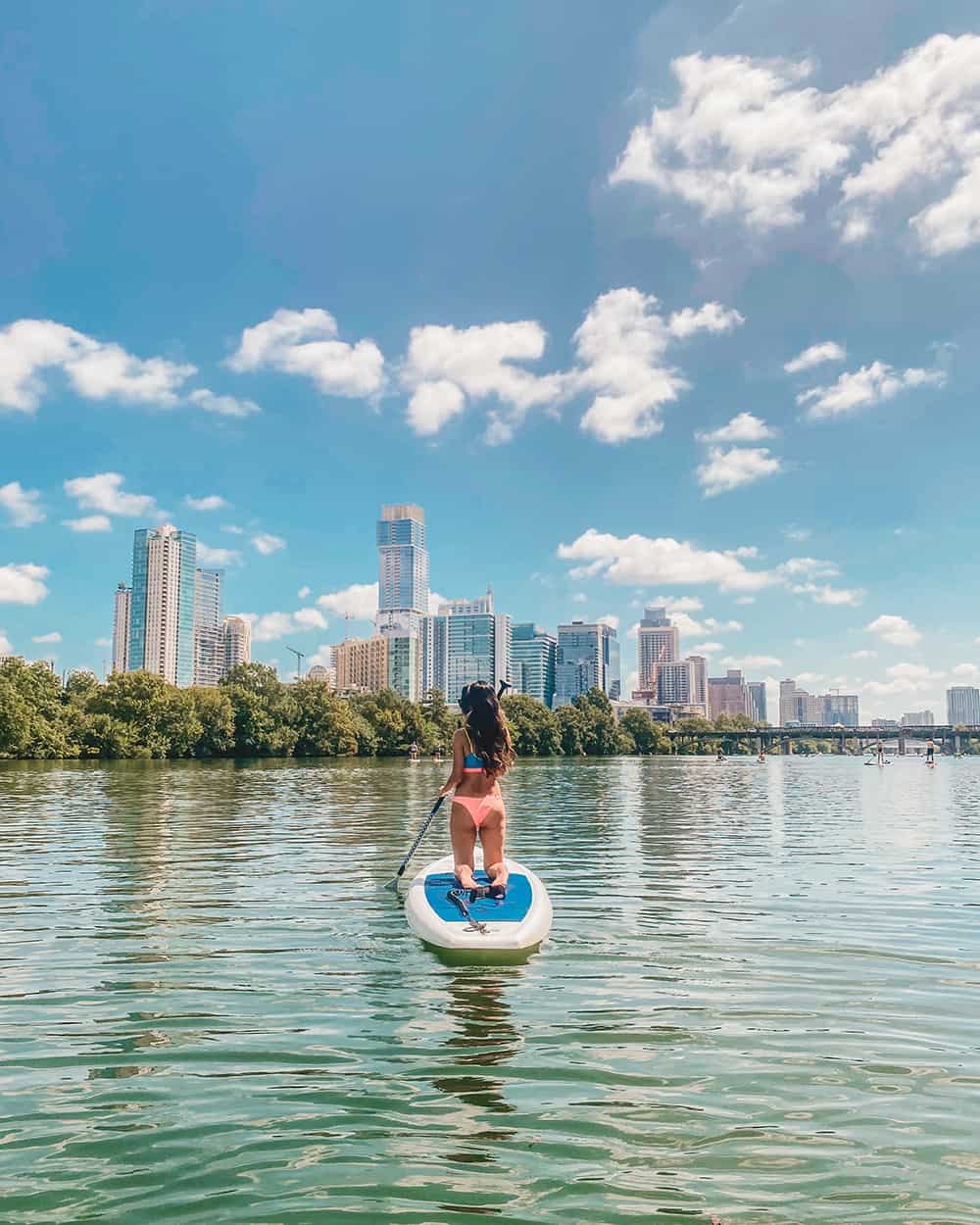 Paddleboarding on Lady Bird Lake in Austin Texas