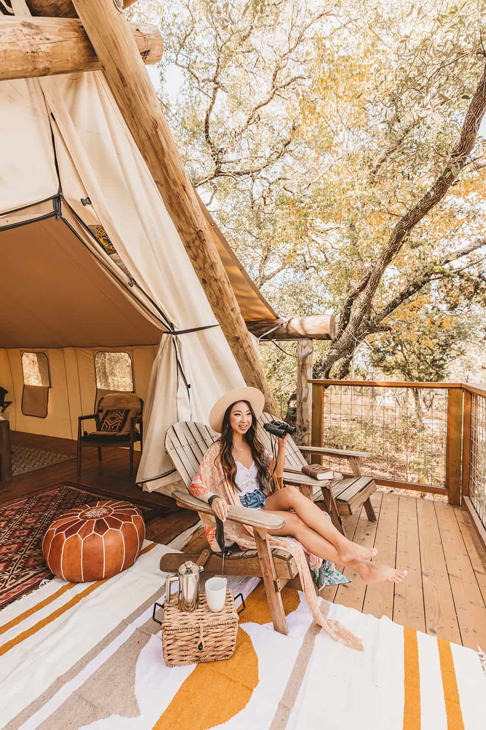 Collective Retreats glamping tent in wimberley Texas near Austin