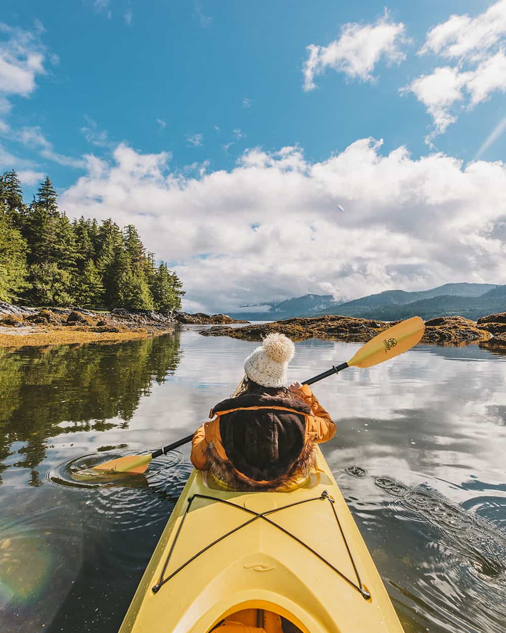 Sea kayaking in the Tongass National Forest in Alaska
