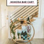 Holiday mimosa bar cart with prosecco and champagne