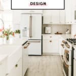 All-white kitchen design with white cabinets and white appliances