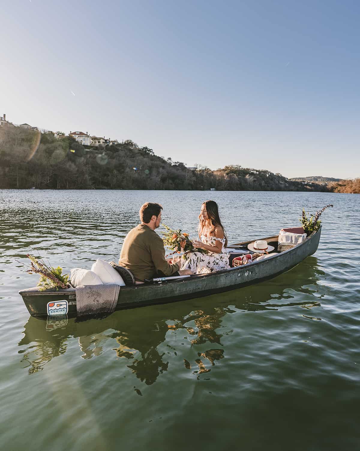 Canoe on Lady Bird Lake in Austin Texas
