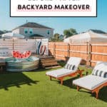 before + after backyard makeover with outdoor furniture