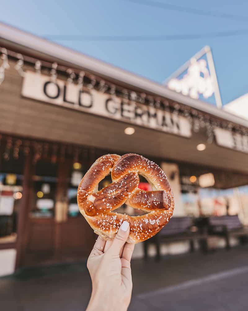 German pretzel in Fredericksburg Texas