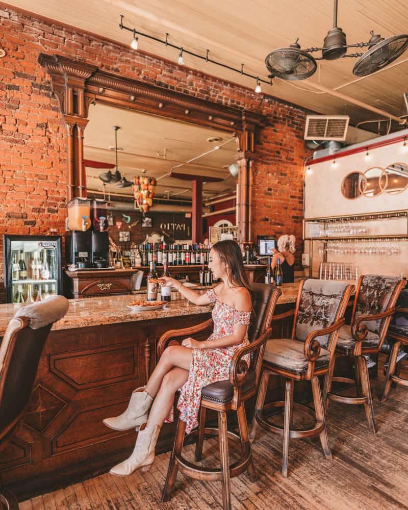 woman in Farina’s Winery & Cafe 