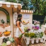 DIY flower bar at baby shower in Austin, Texas